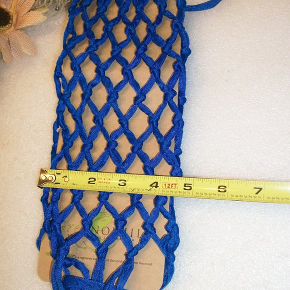 OENOPHILIA NWT Greenophile Mesh Wine Bottle Bag Carry Tote Royal Blue - Picture 8 of 8